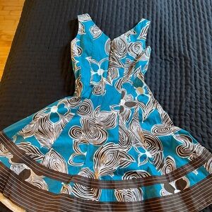 Nine West Teal and White Patterned Dress